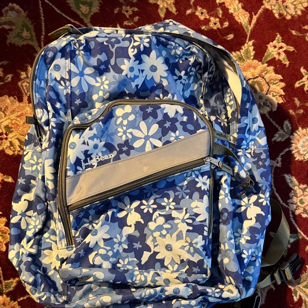 L.L. Bean Blue Floral Backpack